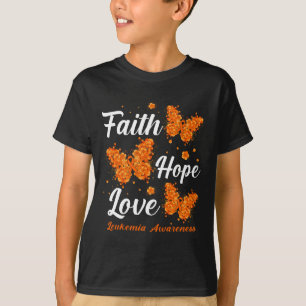 Hope Liebe Leukemia Sensibilisierung Schmetterling T-Shirt