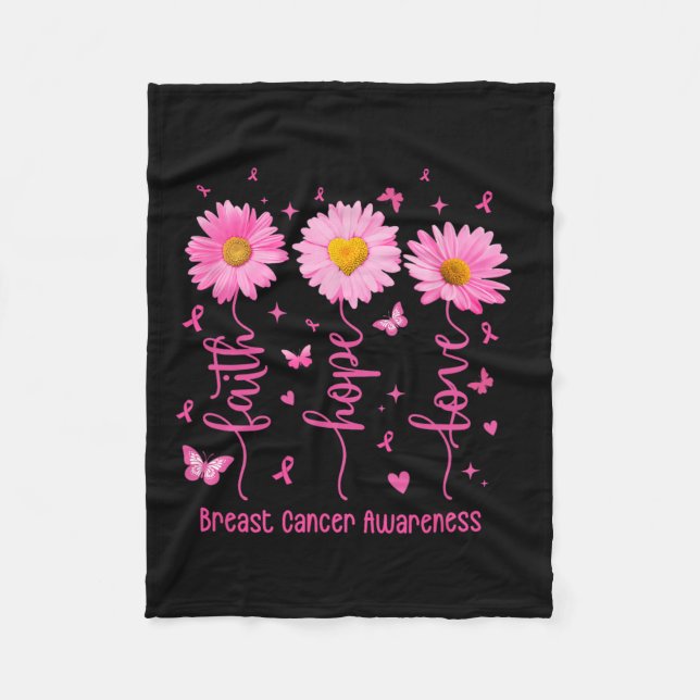Hope Liebe Pink Ribbon Brustkrebs Bewusstsein Date Fleecedecke (Vorderseite)