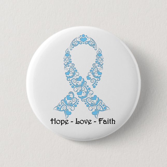Hope Light Blue Awareness Ribbon Button (Vorderseite)