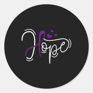 Hope Lila Ribbon Awareness Addiction Erholung Runder Aufkleber