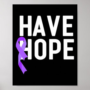 Hope Lila Ribbon Überdosis Awareness End Add Poster