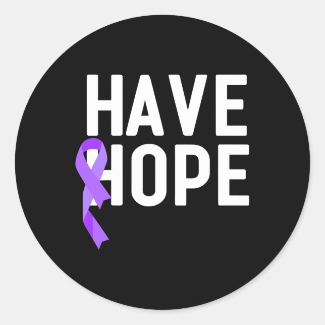 Hope Lila Ribbon Überdosis Awareness End Add Runder Aufkleber (Vorderseite)