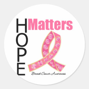 Hope Matters Breast Cancer (Jeweled Ribbon) Runder Aufkleber