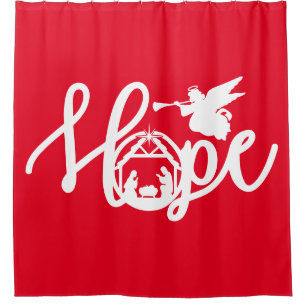 Hope Nativity Christmas Duschvorhang