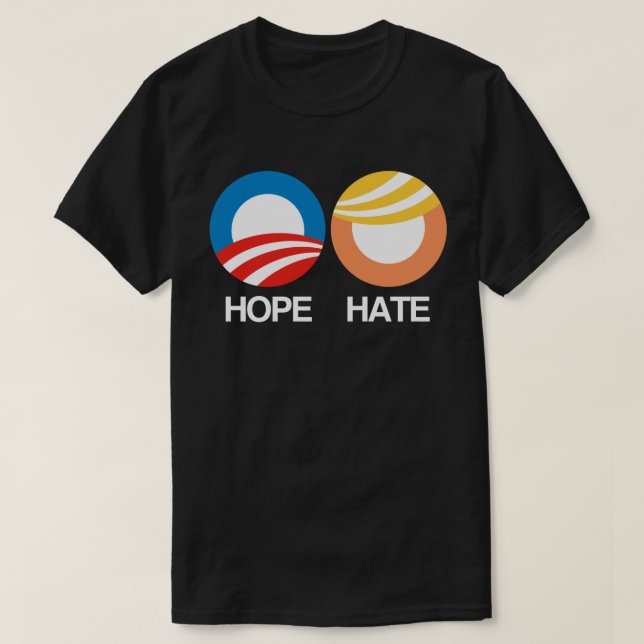 HOPE (Obama) gegen HATE (Trump) T-Shirt (Design vorne)