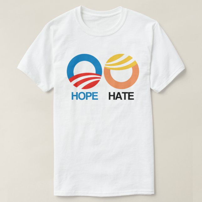 HOPE (Obama) gegen HATE (Trump) T-Shirt (Design vorne)