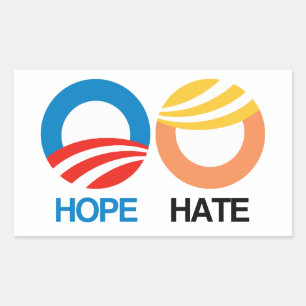 HOPE (Obama) HATE (Trump) Rechteckiger Aufkleber