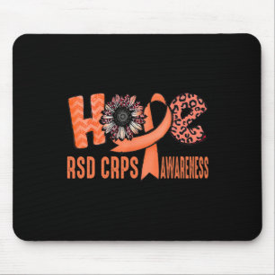 Hope Orange Ribbon Leopard Sonnenblume Rsd Crps Aw Mousepad