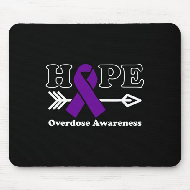 Hope - Overdose Awareness Purple Ribbon Mousepad (Vorne)