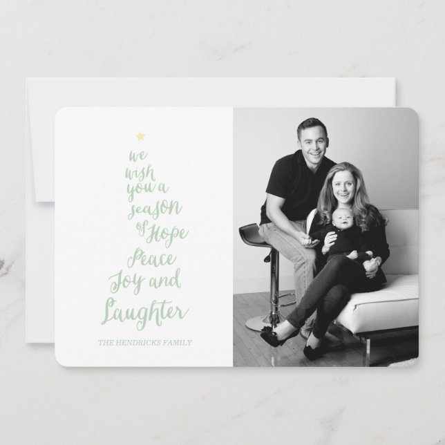 Hope Peace Joie et rire Carte photo de vacances (Devant)