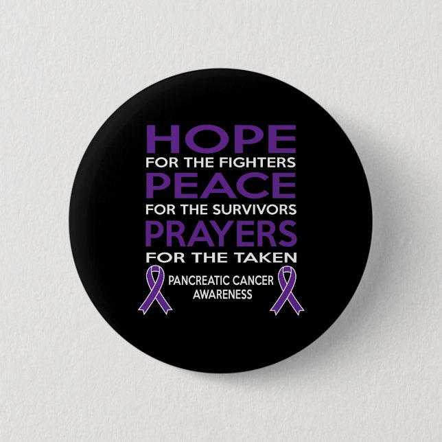Hope Peace Prayers Bauchspeicheldrüsenkrebs-Bewuss Button (Vorderseite)