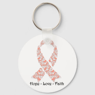 Hope Peach Awareness Ribbon Schlüsselanhänger