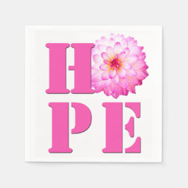 HOPE Pink Dahlia Blume Foto Cocktail Napkin Serviette
