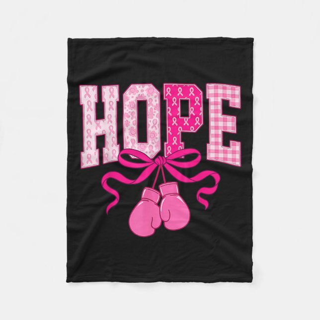 Hope Pink Ribbon Boxing Gloves Pink Brustkrebs Fleecedecke (Vorderseite)