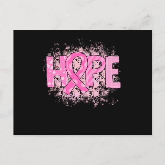 Hope Pink Ribbon Brustkrebs Bewusstsein (3) Einladungspostkarte (Vorderseite)