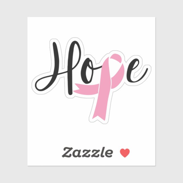 Hope Pink Ribbon Brustkrebs Bewusstsein Aufkleber (Blatt)