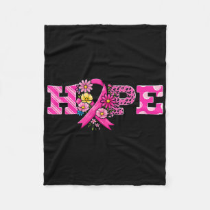 Hope Pink Ribbon Leopard Brustkrebs Bewusstsein W Fleecedecke
