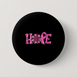 Hope Pink Ribbon Sonnenblumen Brustkrebs Bewusstse Button