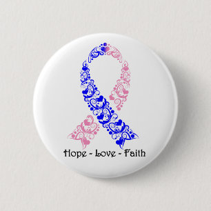 Hope Pink und Blue Awareness Ribbon Button