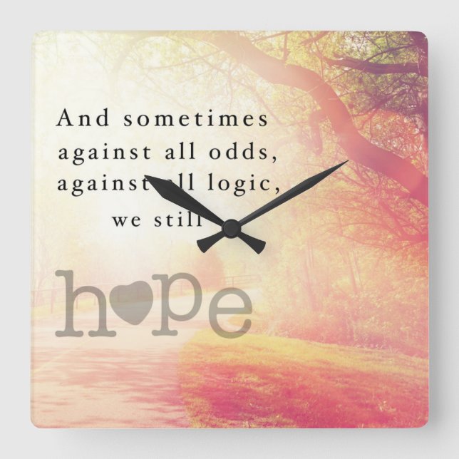 Hope Quadratische Wanduhr (Vorderseite)