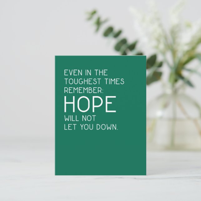 Hope Quotes Postkarte (Stehend Vorderseite)