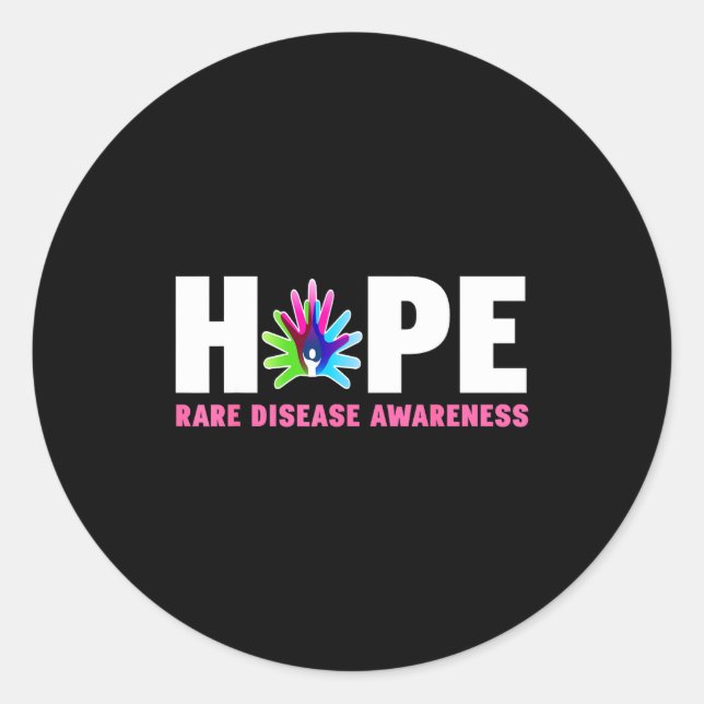 Hope Rare Disease Awareness Shirt - Rare Disease D Runder Aufkleber (Vorderseite)