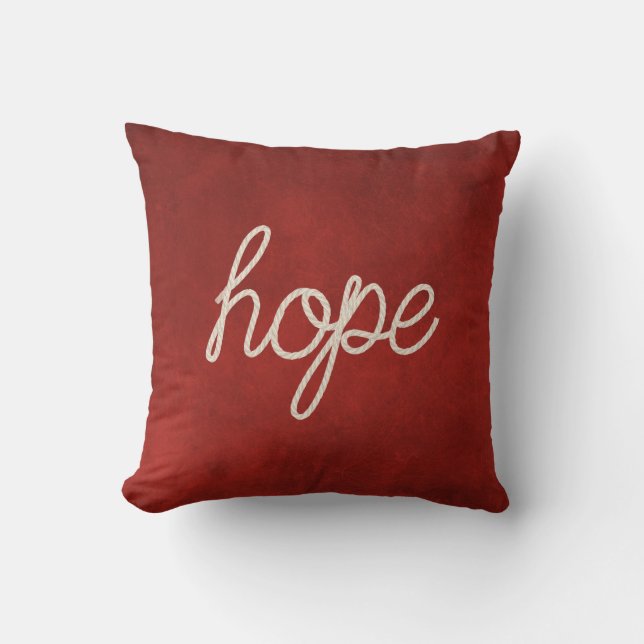 Hope rope text on red kissen (Vorderseite)