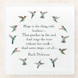 "Hope" Ruby-throated Hummingbirds Glass Untersetze Glasuntersetzer