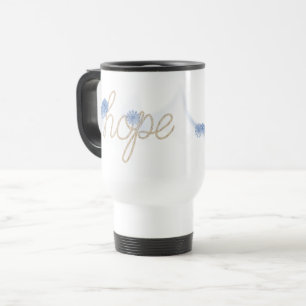 HOPE Seiltext mit blauen Gänseblümchen Reisebecher