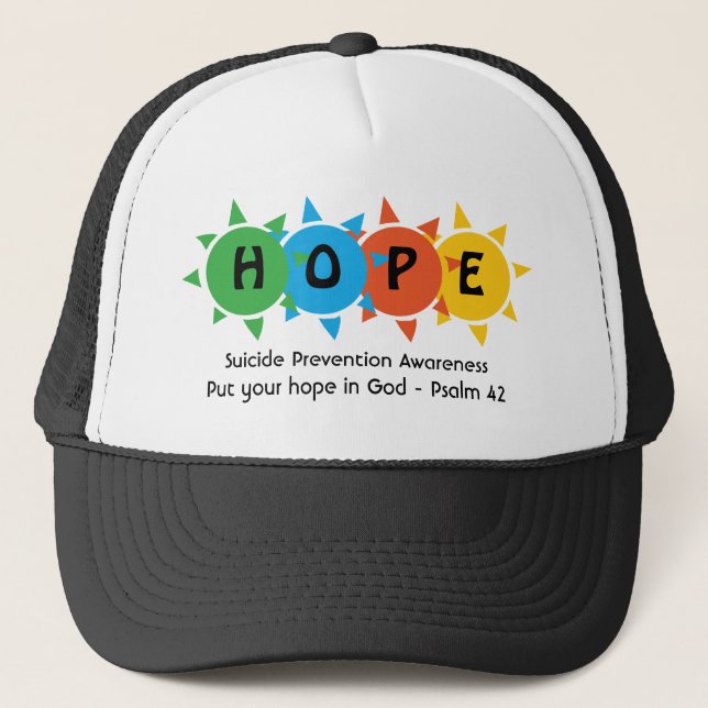 HOPE Suizidprävention Benutzerdefinierte Schrift Truckerkappe (Vorderseite)