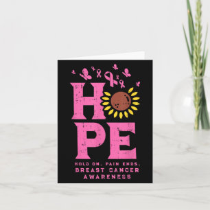 Hope Sunflower Butterfly Pink Ribbon Brustkrebs Karte