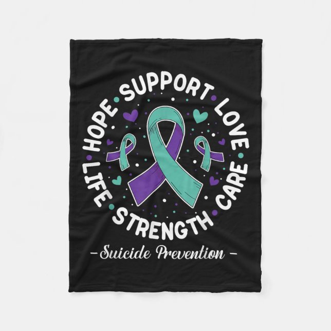 Hope Support Liebe Life Suicide Prevention Awarene Fleecedecke (Vorderseite)
