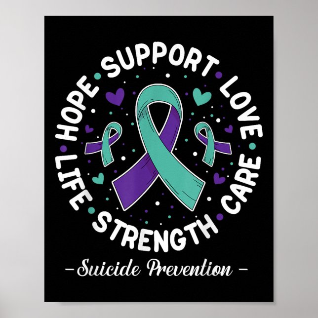 Hope Support Liebe Life Suicide Prevention Awarene Poster (Vorne)