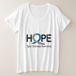 Hope Typ 1 Diabetes Große Größe T-Shirt