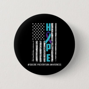 Hope Usa Flag Suicide Awareness Shirt Ribbon Menta Button
