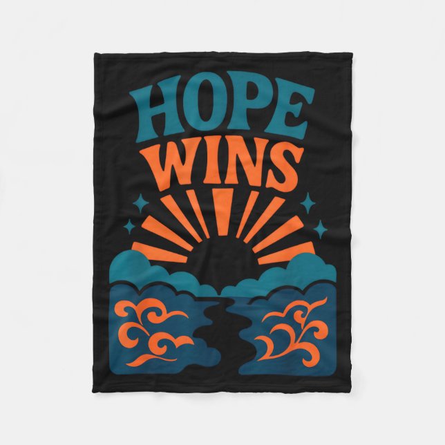 Hope Wins Romans 15_13 Sunrise Ocean Christian  Fleecedecke (Vorderseite)