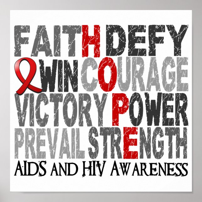 Hope Word Collage AIDS Poster (Vorne)