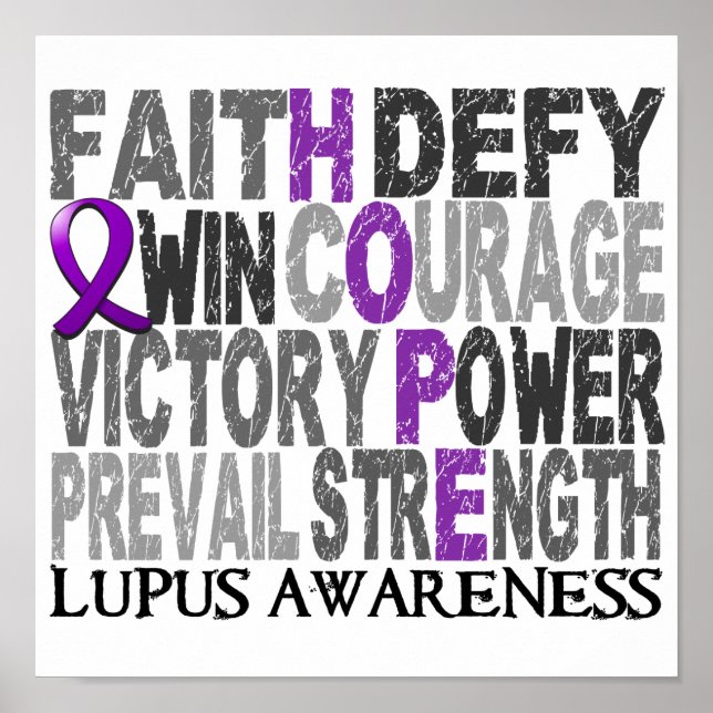 Hope Word Collage Lupus Poster (Vorne)