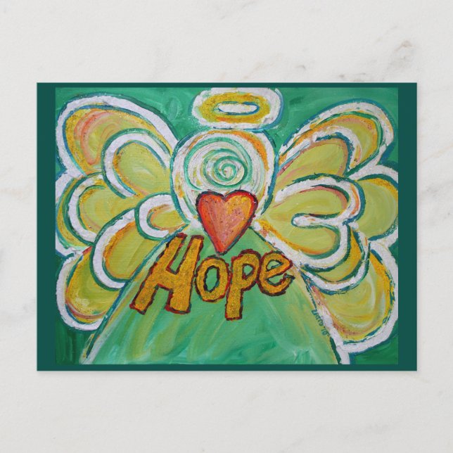Hope Word Inspiration Angel Postcard Postkarte (Vorderseite)