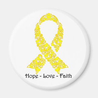 Hope Yellow Awareness Ribbon Magnet
