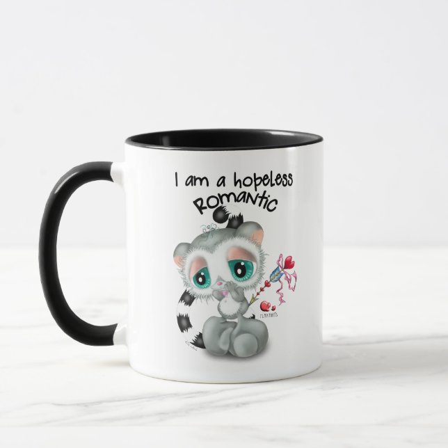 Hopeless romantic adorable Lemur - hand-drawn Tasse (Links)