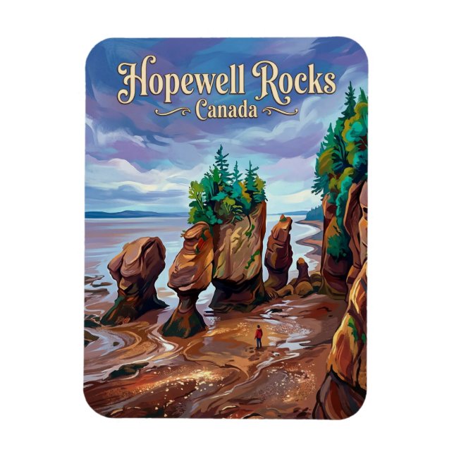 Hopewell Rocks Kanada Magnet (Vertikal)
