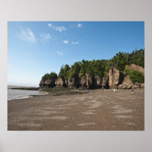 Hopewell Rocks und die Gezeitenforschung im Ozean Poster