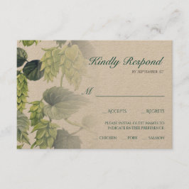 Hopfen, Bier-Hochzeitskollektion RSVP Karte