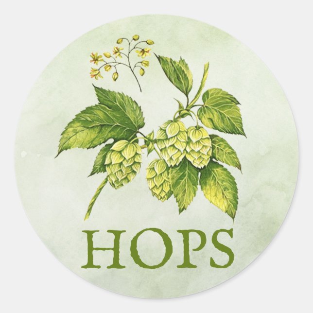 Hopfen-Kräuteraufkleber Runder Aufkleber (Vorderseite)