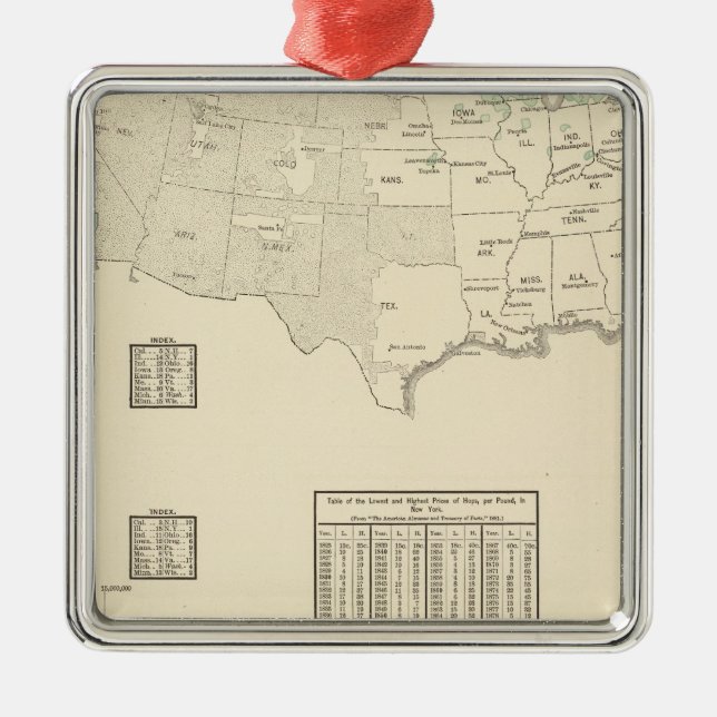 Hopfen Silbernes Ornament (Vorne)