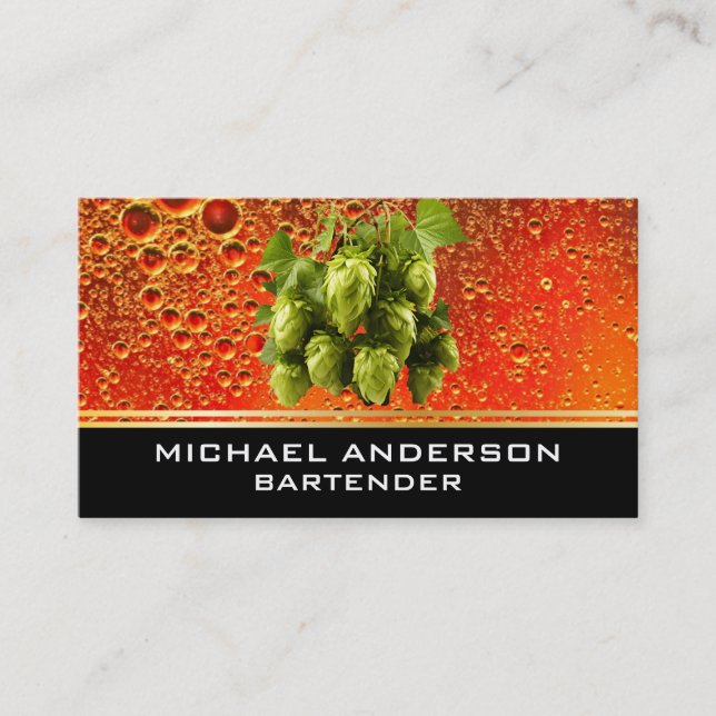 Hopfen und Barley Amber Ale Beer Visitenkarte (Vorderseite)