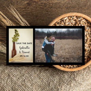 Hopfen und Brauereien, getrocknet, Hochzeit speich Save The Date