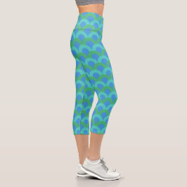 Hopfen von Blau Capri Leggings