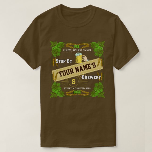 Hopfengerste des Bier-Brauerei-personalisierte T-Shirt (Design vorne)